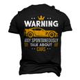 Warning May Spontaneously Start Talking About Cars Mechanic Men's 3D T-Shirt Back Print Black