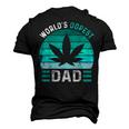 Worlds Dopest Dad Cannabis Marijuana Weed Fathers Day Men's 3D T-Shirt Back Print Black