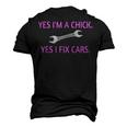 Yes Im A Chick Yes I Fix Cars Lady Girl Mechanic Men's 3D T-Shirt Back Print Black