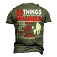 5 Things You Should Know About My Uncle Happy Fathers Day Men's 3D T-Shirt Back Print Army Green
