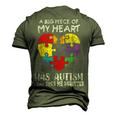 Autism Awareness Dad Mom Daughter Autistic Kids Awareness Men's 3D T-Shirt Back Print Army Green