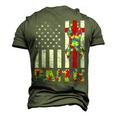 Autism Awareness Faith Cross Autistic Usa Flag For Dad Mens Men's 3D T-Shirt Back Print Army Green