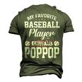 Baseball Dad My Favorite Baseball Player Calls Me Poppop Men's 3D T-Shirt Back Print Army Green