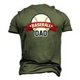 Baseball Dad Sport Coach Father Ball T Men's 3D T-Shirt Back Print Army Green