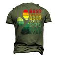 Best Bearded Beer Lovin Dog Dad Ever Retro Vintage Men's 3D T-shirt Back Print Army Green