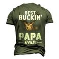 Best Buckin Papa Ever Deer Hunting Hunter Men Dad Men's 3D T-shirt Back Print Army Green