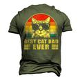 Best Cat Dad Ever Bump Fit Fathers Day Daddy For Men Men's 3D T-Shirt Back Print Army Green