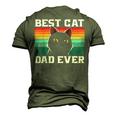 Best Cat Dad Ever Cat Daddy Father Fathers Day Vintage Men's 3D T-shirt Back Print Army Green