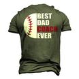 Best Dad Coach Ever Baseball Fathers Day Baseball Dad Coach Men's 3D T-shirt Back Print Army Green