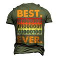 Best Dad Ever Binary Code Coder Developer Software Father Men's 3D T-shirt Back Print Army Green