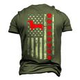 Best Firefighter Dachshund Mom Dad Ever Us Flag Dog Paws Men's 3D T-shirt Back Print Army Green