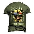 Best Pug Dad Ever American Flag Dog Lover Men's 3D T-shirt Back Print Army Green