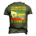 Best Sphynx Cat Dad Ever Retro Vintage Sunset Men's 3D T-Shirt Back Print Army Green