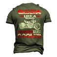 I Am A Biker Grandpa Cool Motorbike Chopper Men's 3D T-Shirt Back Print Army Green