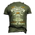 Biker Grandpa Motorcycle Retirement Retired Men's 3D T-Shirt Back Print Army Green