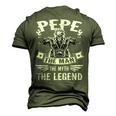 Biker Grandpa Pepe The Man Myth The Legend Motorcycle Men's 3D T-shirt Back Print Army Green