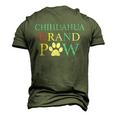 Chihuahua Grand Paw Vintage Dogs Lovers Fathers Day Men's 3D T-Shirt Back Print Army Green