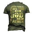 Christian I Took A Dna Test And God Is My Father Gospel Pray Men's 3D T-Shirt Back Print Army Green