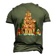 Christmas Pajama Airedale Terrier Xmas Tree Dog Dad Mom Men's 3D T-Shirt Back Print Army Green