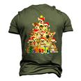 Christmas Pajama Chihuahua Tree Xmas Dog Dad Mom Men's 3D T-Shirt Back Print Army Green
