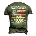Coast Guard Mom American Flag Military Men's 3D T-Shirt Back Print Army Green