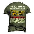 Construction Worker Best Dad Ever Crane Operator Men's 3D T-shirt Back Print Army Green