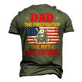 Dad The Firefighter The Myth The Legend American Flag Men's 3D T-shirt Back Print Army Green