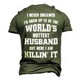 Dad Life Worlds Hottest Husband Father Men Men's 3D T-Shirt Back Print Army Green