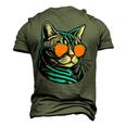 Dad Mom Cat Sunglasses American Shorthair Cat Men's 3D T-Shirt Back Print Army Green