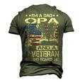 Im A Dad Opa And A Veteran Opa Fathers Day Men's 3D T-Shirt Back Print Army Green