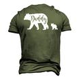 Daddy Bear With 1 One Cub Dad Father Papa Men's 3D T-Shirt Back Print Army Green