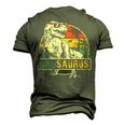 Dadsaurus T Rex Dinosaur Dad Saurus Matching Men's 3D T-Shirt Back Print Army Green
