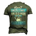 Dont Underestimate An Old Man Who Love Gardening Grandpa Men's 3D T-Shirt Back Print Army Green
