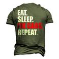 Eat Sleep Fix Cars Repeat For Car Mechanics & Fans Men's 3D T-Shirt Back Print Army Green