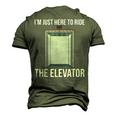 Elevator Mechanic Engineer Ride The Elevator Technician Men's 3D T-Shirt Back Print Army Green