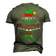 Elf Xmas Santas Favorite Mechanic Ugly Sweater Men's 3D T-Shirt Back Print Army Green
