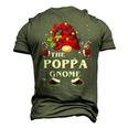 Family Xmas Pajama Poppa Gnome Buffalo Plaid Matching Men's 3D T-Shirt Back Print Army Green