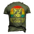 Fathers Day Vintage Best Cat Dad Ever Retro For Cat Men's 3D T-Shirt Back Print Army Green
