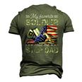My Favorite Soldier Calls Me Step Dad Army Graduation Men's 3D T-Shirt Back Print Army Green