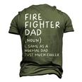 Firefighter Dad Definition Men's 3D T-Shirt Back Print Army Green