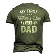 My First Fathers Day As A Dad Fathers Day Men's 3D T-Shirt Back Print Army Green