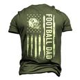Football Dad American Flag Proud Dad Of Ballers Fathers Day Men's 3D T-Shirt Back Print Army Green