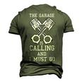 The Garage Is Calling And I Must Go Car Diesel Mechanic Men's 3D T-Shirt Back Print Army Green