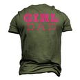 Girl Dad Cute Pink Father & Daughter Fathers Day Men's 3D T-Shirt Back Print Army Green