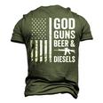 God Guns Beer & Diesels Diesel Truck Mechanic Usa Flag Men's 3D T-Shirt Back Print Army Green