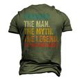 Grandad The Man The Myth The Legend The Bad Influence Men's 3D T-shirt Back Print Army Green