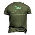 Grandpa Saba Definition Men's 3D T-Shirt Back Print Army Green