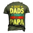 Great Dads Promoted To Papa Dad Daddy Father Stepdad Poppa Men's 3D T-Shirt Back Print Army Green
