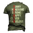 Handsome Strong Happy Clever Dad Fathers Day Men Men's 3D T-shirt Back Print Army Green