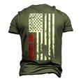 Hockey Dad Hockey American Flag Men's 3D T-Shirt Back Print Army Green